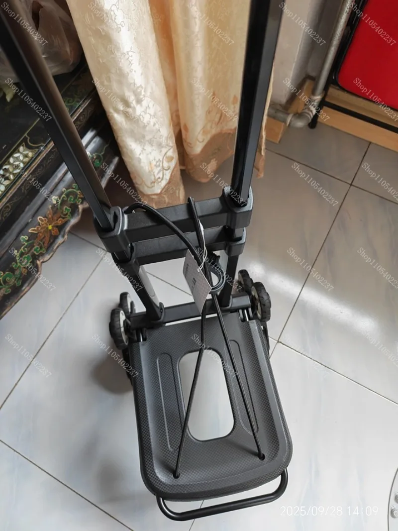 VT03 Big Wheels Trolley Aluminum Alloy Pull Rod Portable Shopping Cart Folding Telescopic Hand Truck Luggage Trailer Grocery