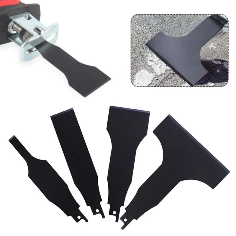 Jeu de lames de grattoir robustes, pour scie alternative, élimination du mastic des carreaux d'acier, nettoyage du sol des murs, outils de Construction, 4 pièces