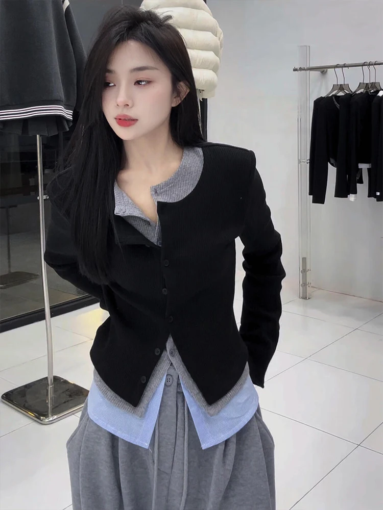 

Korean Sle Color Blo Long Sve Sweater Women's Slim Fit Base irt Spring Season High End Feeling Inner Wear Top