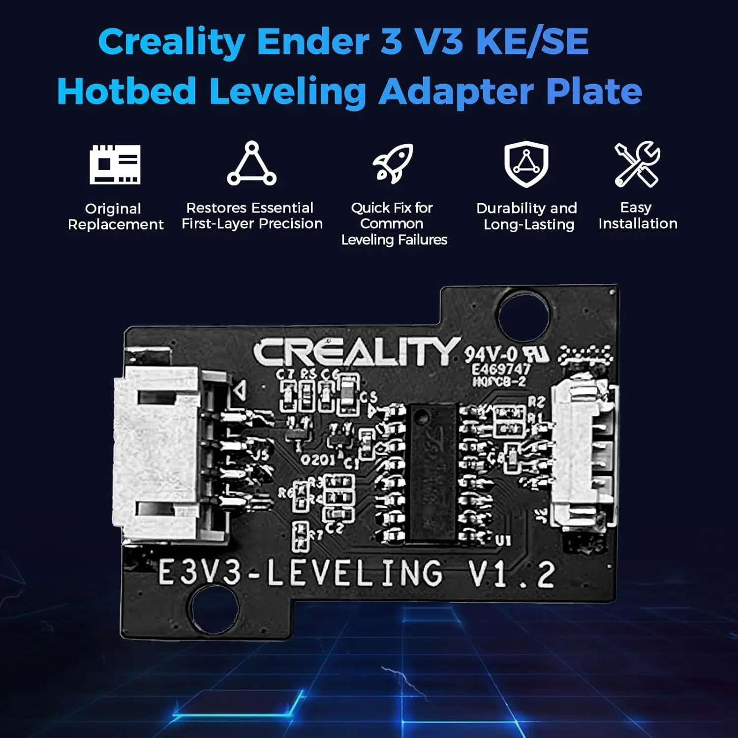 Oficjalny moduł PCB czujnika poziomowania stołu grzewczego Creality V3 SE/KE, płyta PCBA E3V3-Leveling V1.2 + tensometr — zdjęcie produktu 6