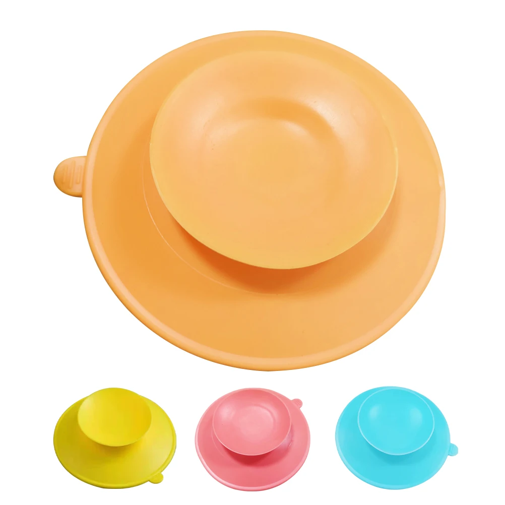 

4 Pcs Suction Cup Baby Bowl Elderly Tableware Sucker Pad Plate Dish Holder Silica Gel Pads