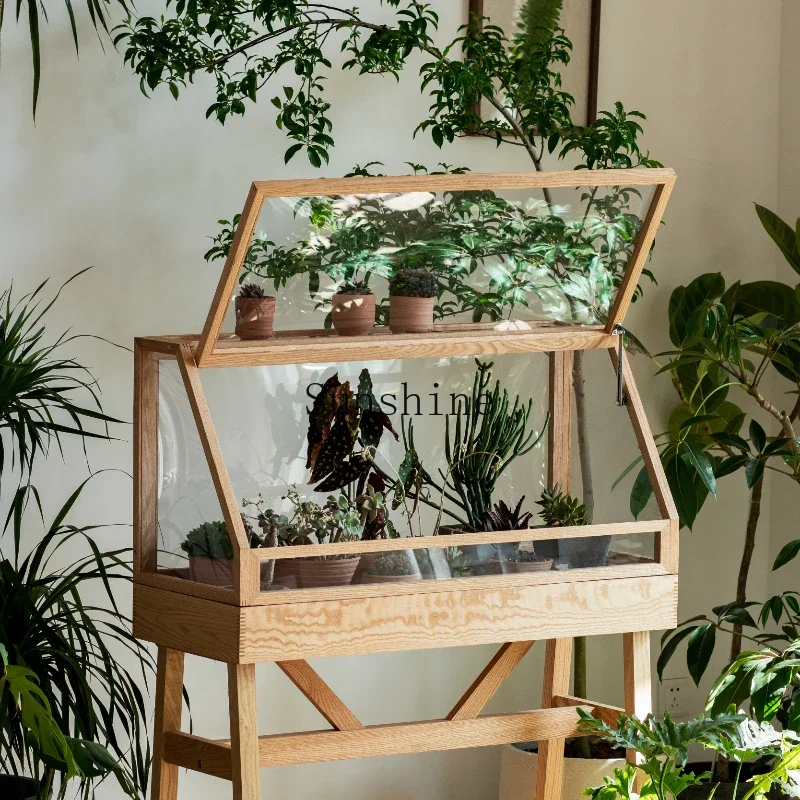 Solid wood living room floor-to-ceiling flower pot rack for flower pot succulent rack