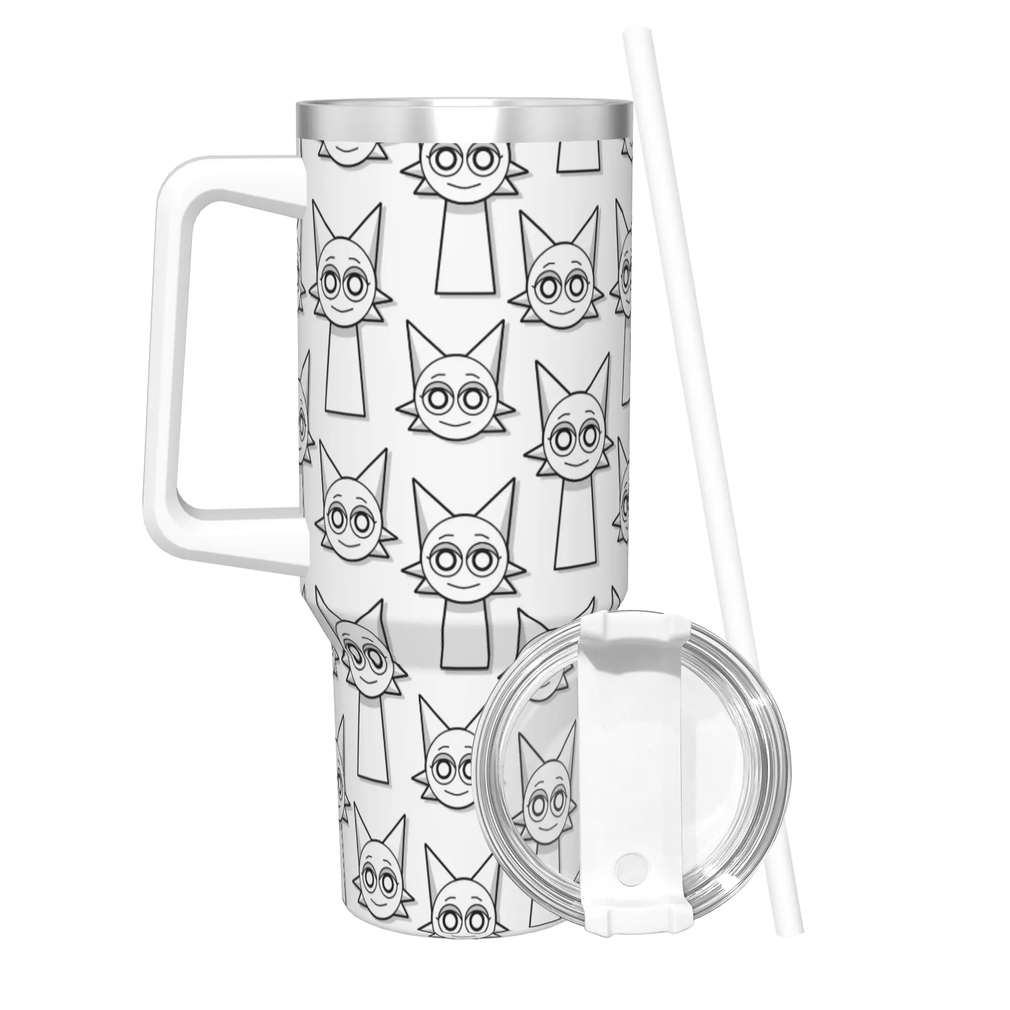 40OZ Stainless Steel Tumbler Cartoon Sprunki Game Thermal Cups  Heat Preservation Cold and Hot Mugs Cup Beach Water Bottle