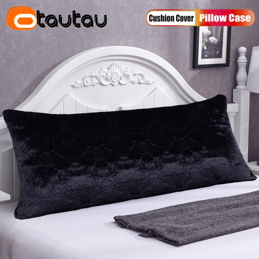 OTAUTAU Soft Fluffy Plush Bed Long Pillow Case Home Decor Car Chair Sofa Body Throw Pillowcase Cover Back Seat Backrest Cushion