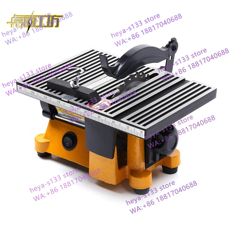 J1F-DC100 Micro Table Saw Mini Table Sawing Machine Wood Steel Plate Glass Tile Cutting Machine