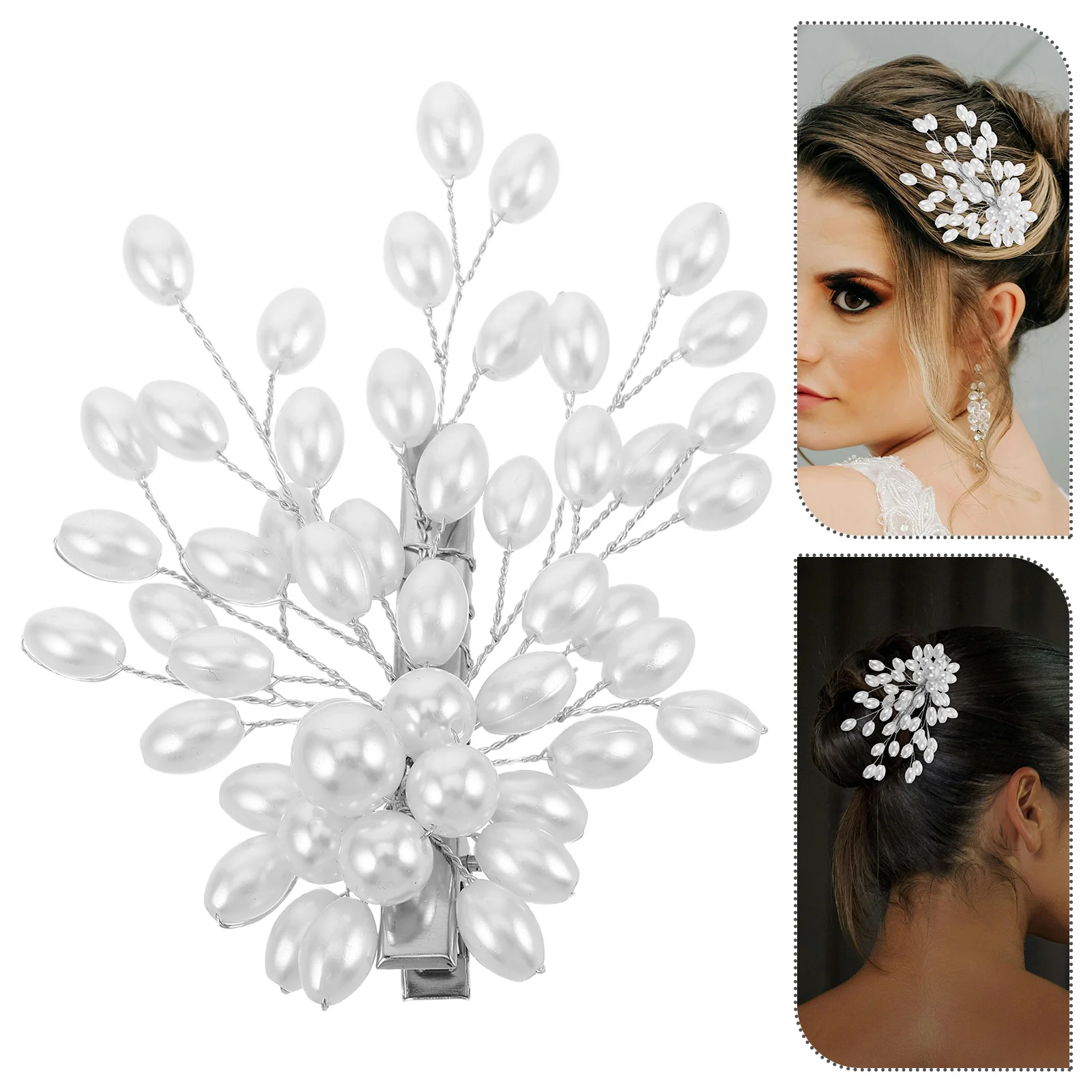 

Pearl Clips Fashion White Pearl Hairpin Accessories Wedding Bridesmaid Floral Hair Decorations Bride Comfortable Hair Clip