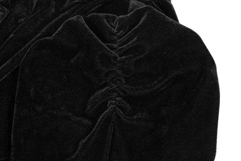 Mittelalterliche Steampunk-Jacke, Schwarze Quasten-Stehkragen-Kurzjacke, Damen-Gothic-Mantel, Nabelfreier Langarm-Retro-Slim-Fit-Mantel – Detail 8