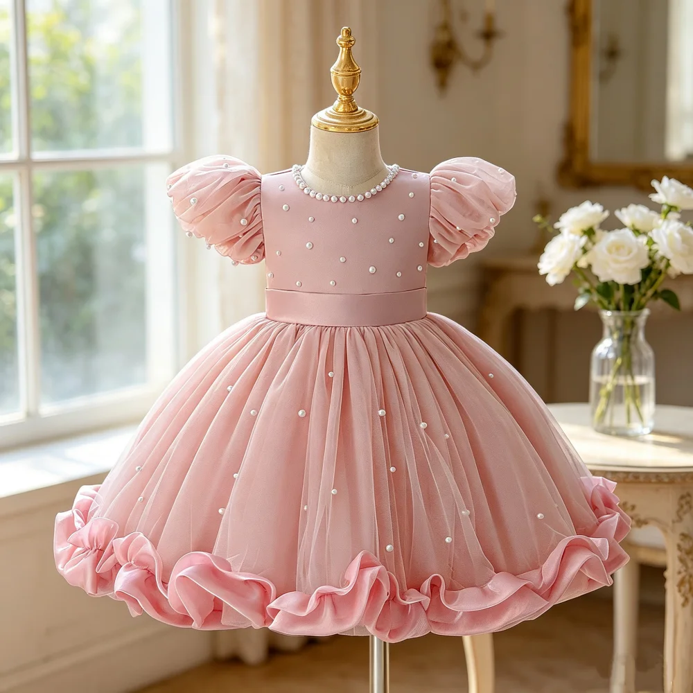 Children's princess dress baby girl's first birthday dress flower girl birthday dress runway show dress