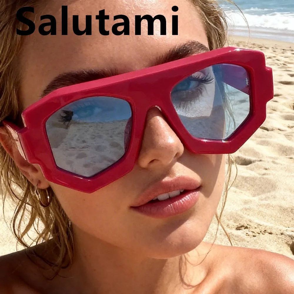 Einzigartige Quadratische Sonnenbrille für Damen Vintage Bonbonfarben Farbverlauf Schwarz Blau Elegante Sonnenbrillen Trendige UV400 Eyewear für Damen und Herren