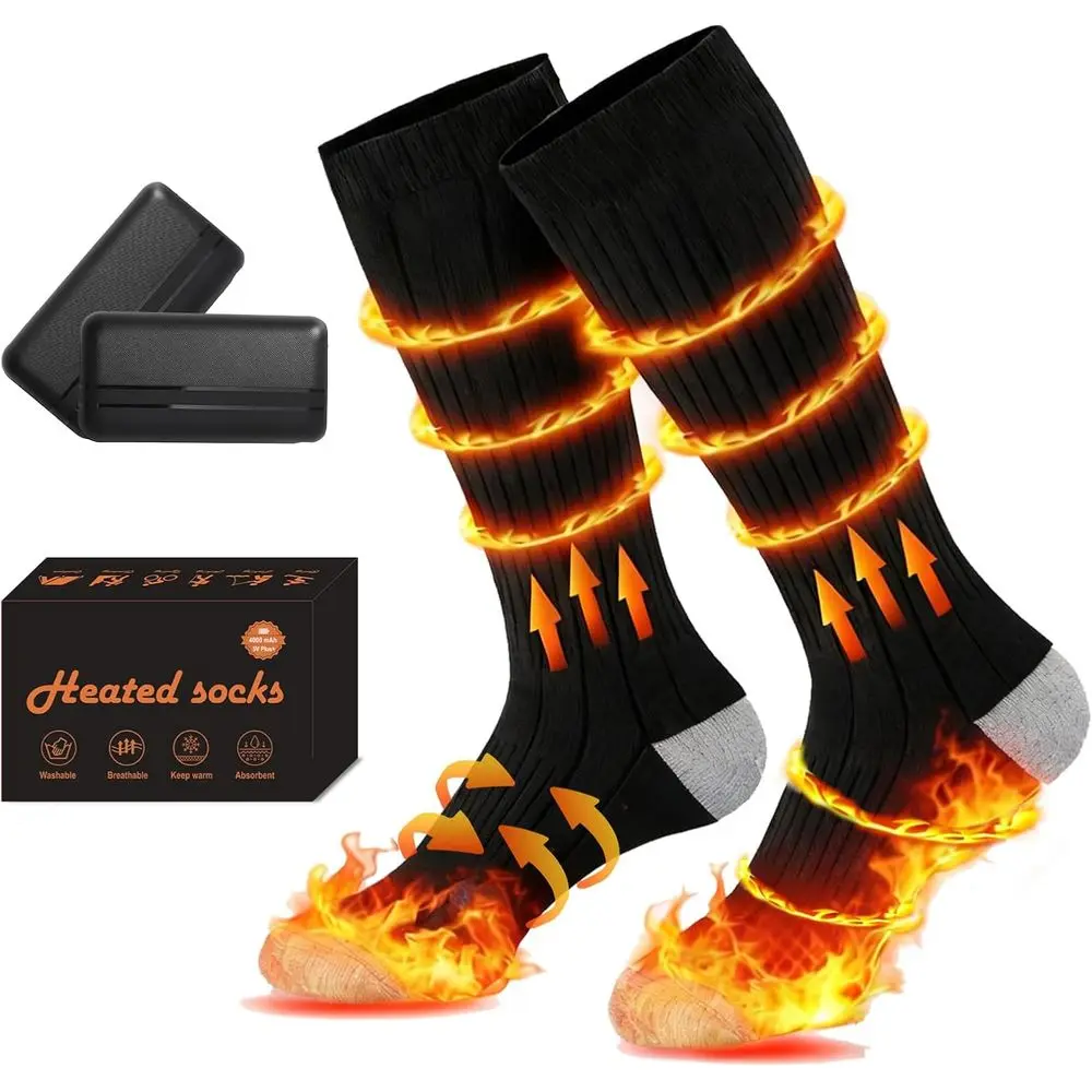 

Rechargeable Battery-Heated Socks for Men & Women, Washable, 3 Heat Levels, Up to 8 Hours, Ideal for Outdoor Activities