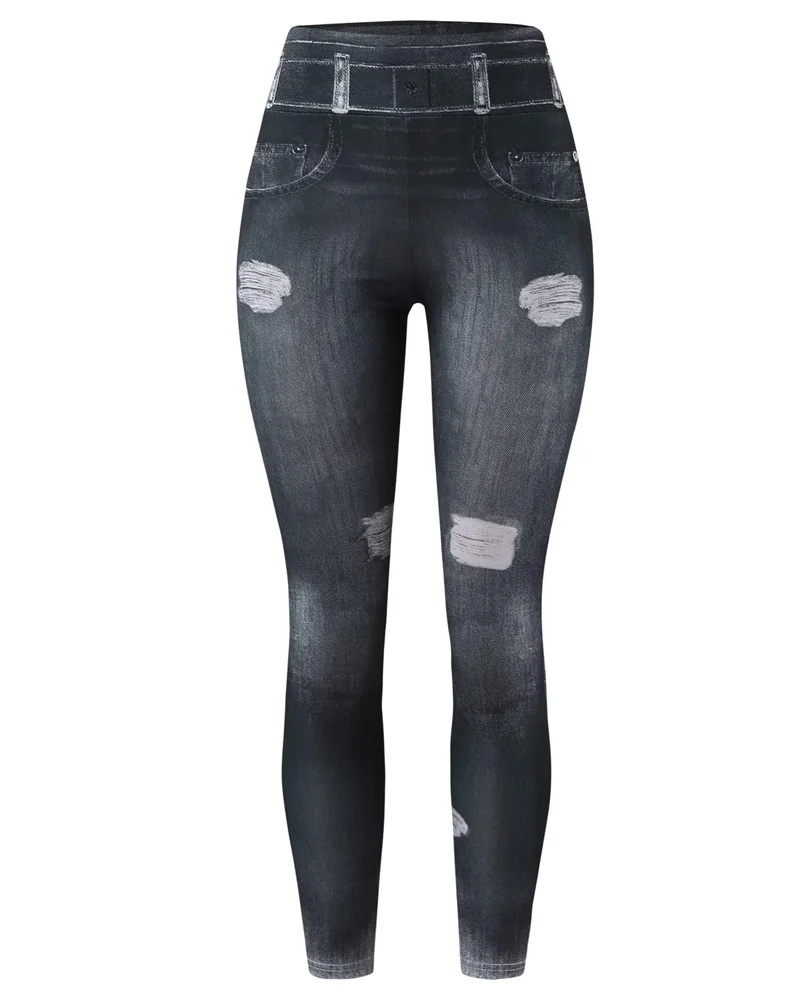 Jeans rasgados skinny de cintura alta para mulheres, Lady Slimming Fit, Hip Wrap, Streetwear Y2K Punk, jeans stretch, calças da moda