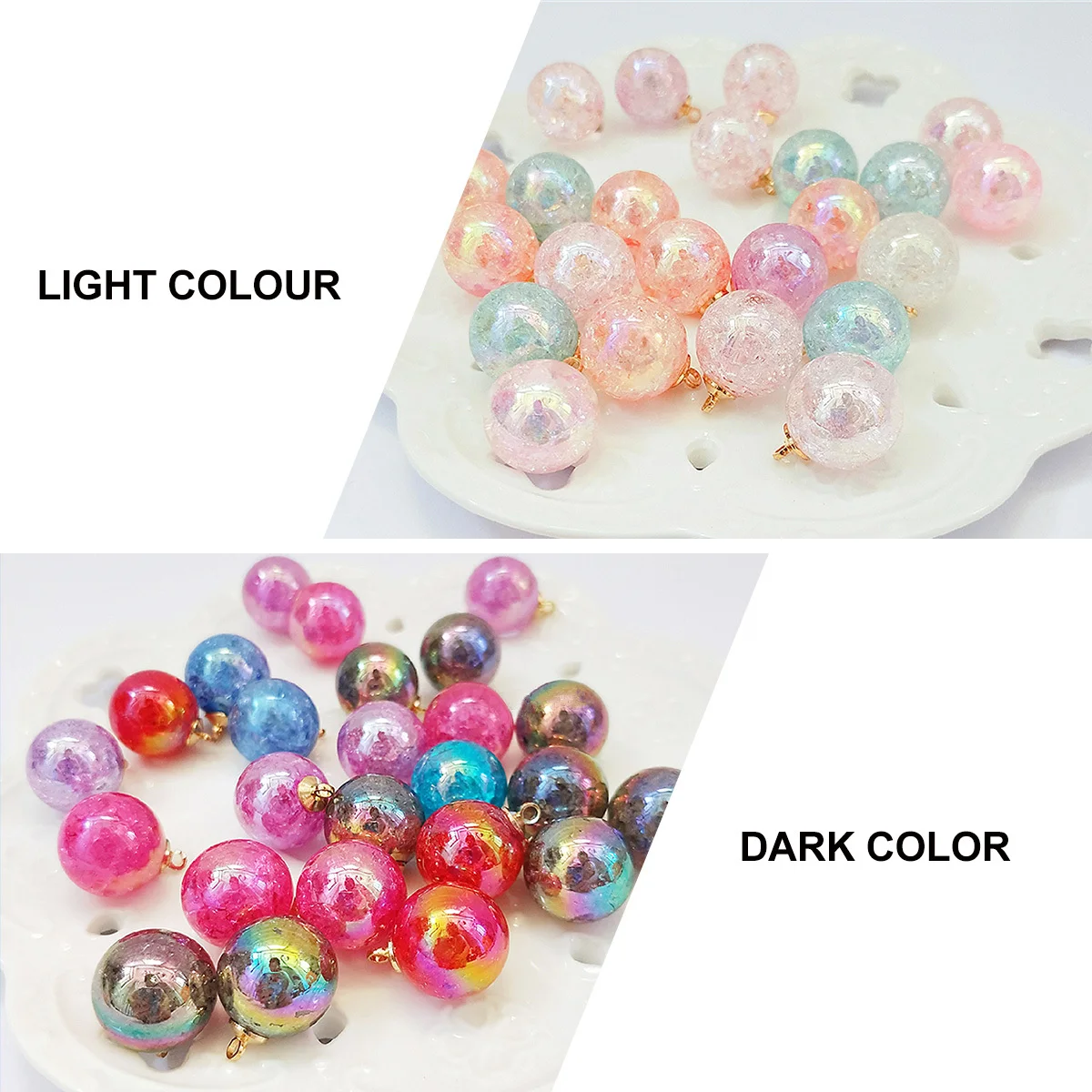 

50pcs Colorful Acrylic Resin Beads Pendants Shiny Craft Diy Jewelry Making Supply For Keychain Bag Pendant Decor