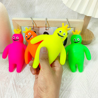 4Pcs Anime Cartoon Rainbow Friends Pinch Music Decompression Small Toy Soft Squeeze Deformation Toy Release Pressure Vent Toy