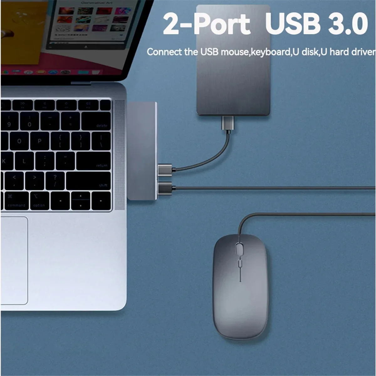 7-in-1 Typ-C-Hub USB -C auf 4K HDTV-kompatible USB 3.0 SD/TF PD Schnelllade-Splitter USB C Dockingstation