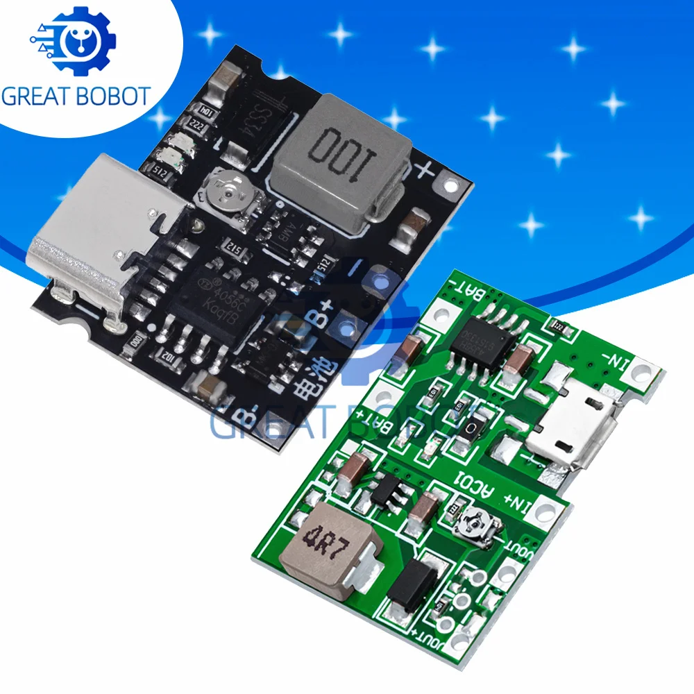 Многофункциональный-модуль-tp4056-bs-для-18650-—-зарядное-устройство-37В-42В-и-повышающий-преобразователь-dc-dc-для-проектов-на-arduino