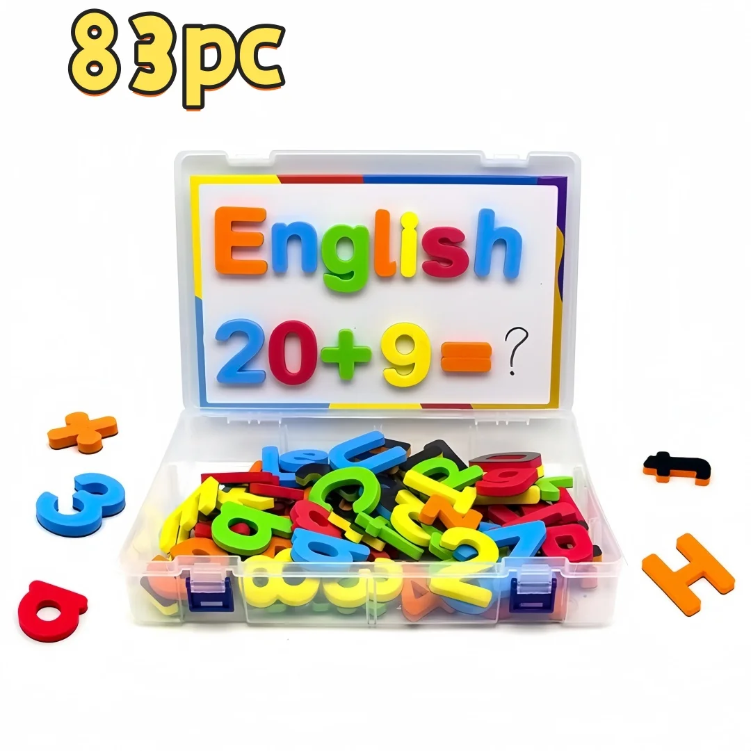 24Pcs Educational Magnetic Alphabet Number Fridge Magnets - Toddler Learning Toys Preschool Early Education Aids Spelling Cou