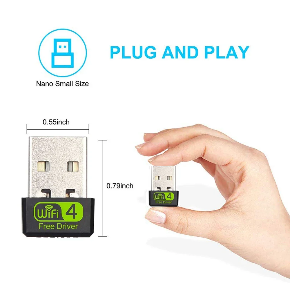 USB WiFi Adapter 150Mbps Mini USB2.0 Wireless Network Dongle Free CD Driver Wi-Fi  Receiver for Win/Vista/Linux Desktop/Laptop