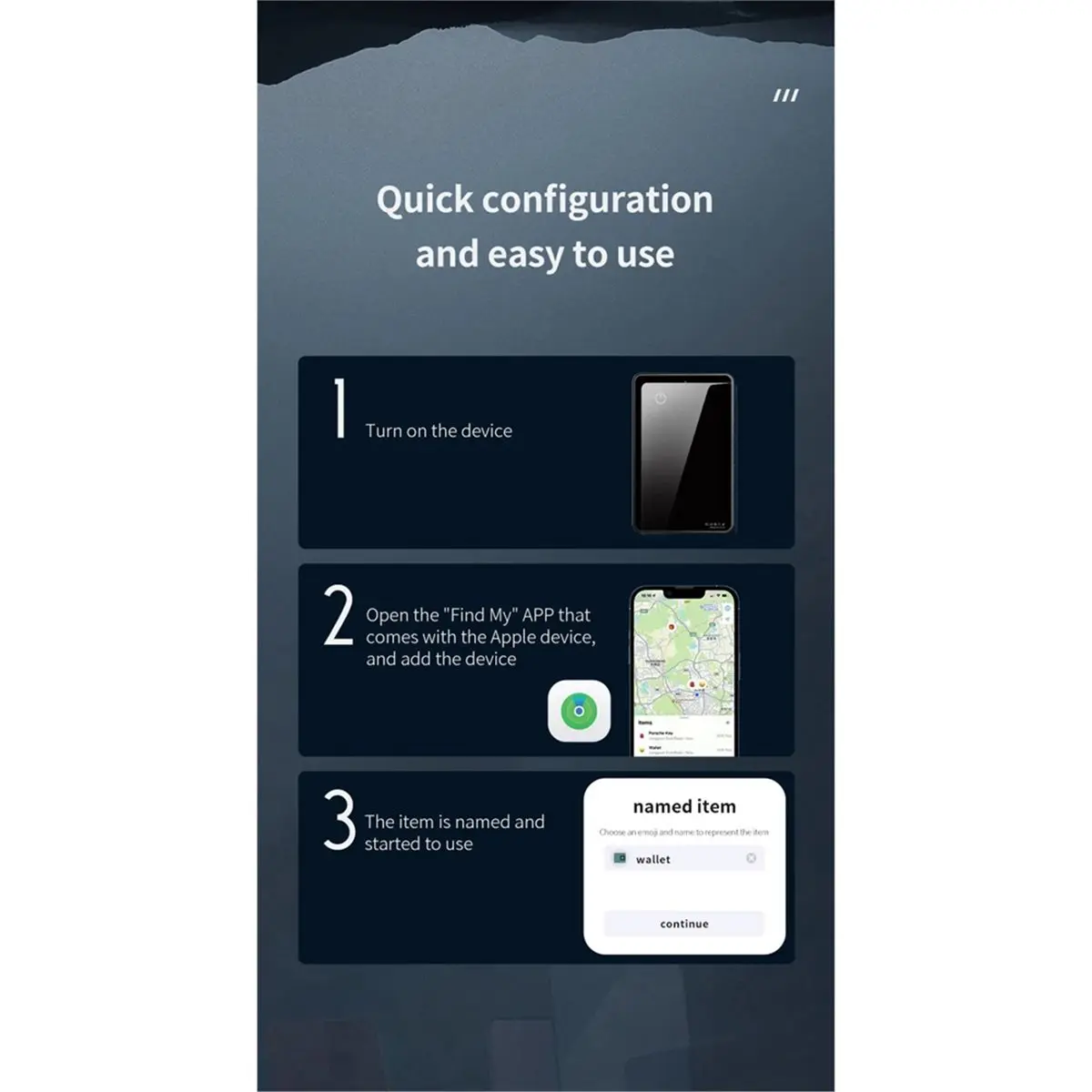 fine Portable Tracker- Wallet Finder- Item Locator for Keys Suitcase Bags Compatible with for Apple Find My (IOS Only)