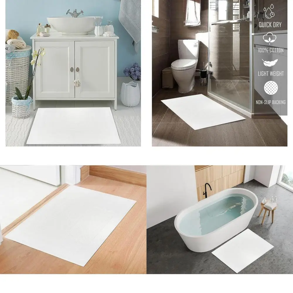 

12-Piece White Bath Mat Set, 20x30 Inches, Durable and Absorbent Mats for Hotel Bathrooms