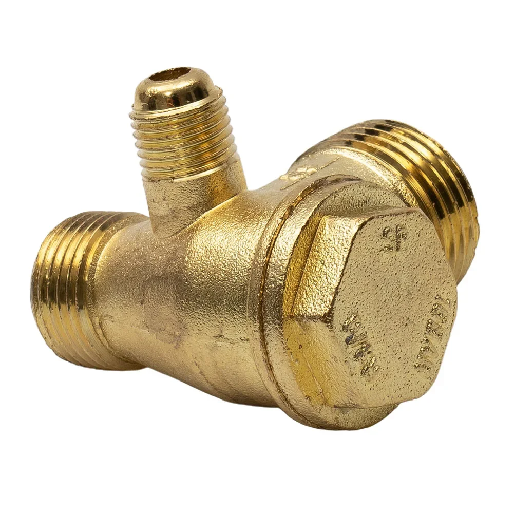 3-Port Zinc Alloy Male Thread Check Valve Connector Dia 20mm/16mm/10mm For Air Compressor 20x16x10 Replacement Air Tools