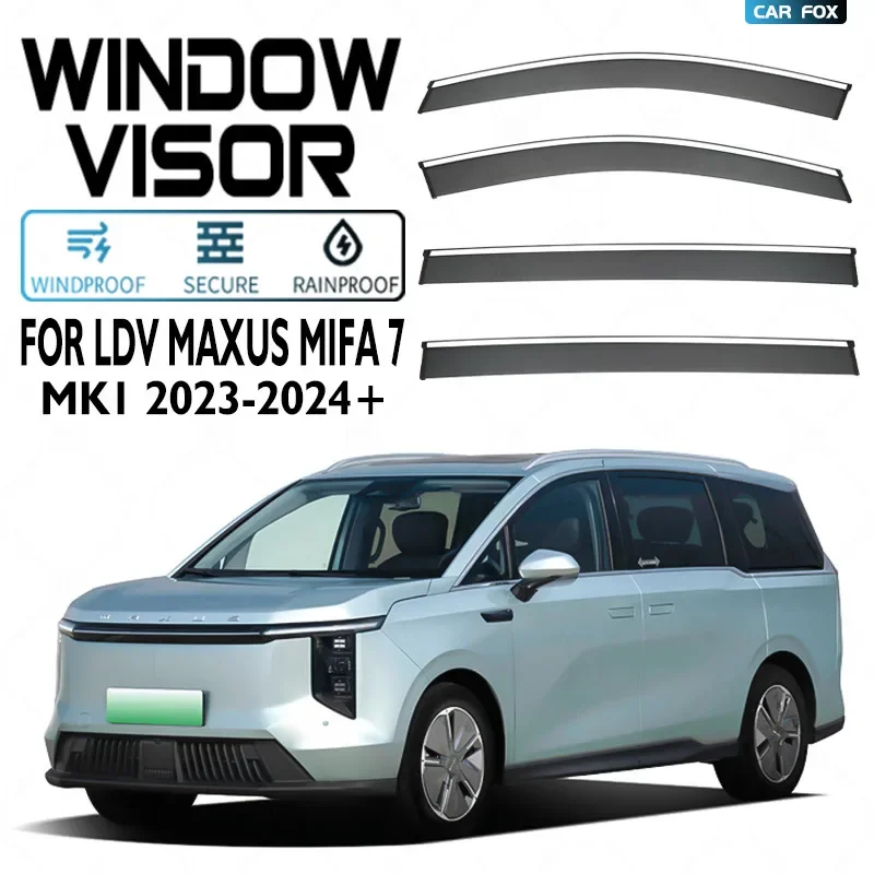 

For LDV MAXUS Mifa 7 2023+ Car Window Visor Awning Shelters Windshield Side Window Rain Sun Shade Auto Accessories