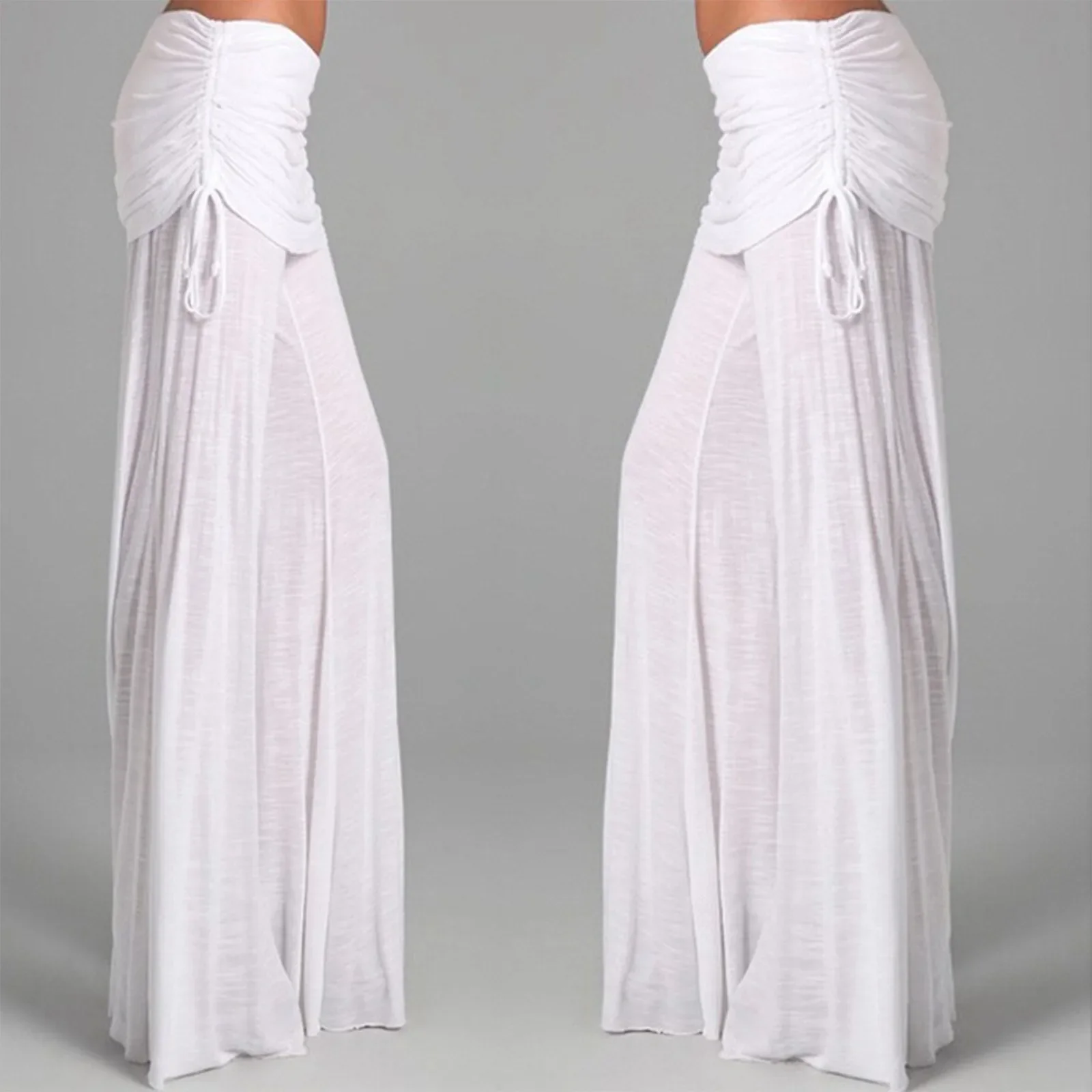 Mulheres calças flare outono moda casual perna larga cor sólida calças soltas feminino confortável dança yoga