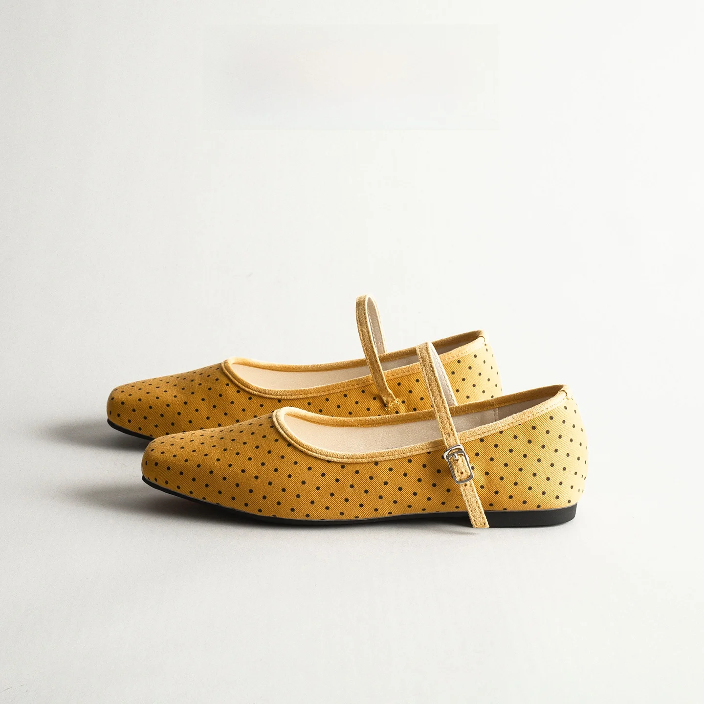 retro-square-head-mary-jane-flat-shoes-women's-versatile-polka-dot-matching-skirts-casual-ballet-dance-footwear-breathable
