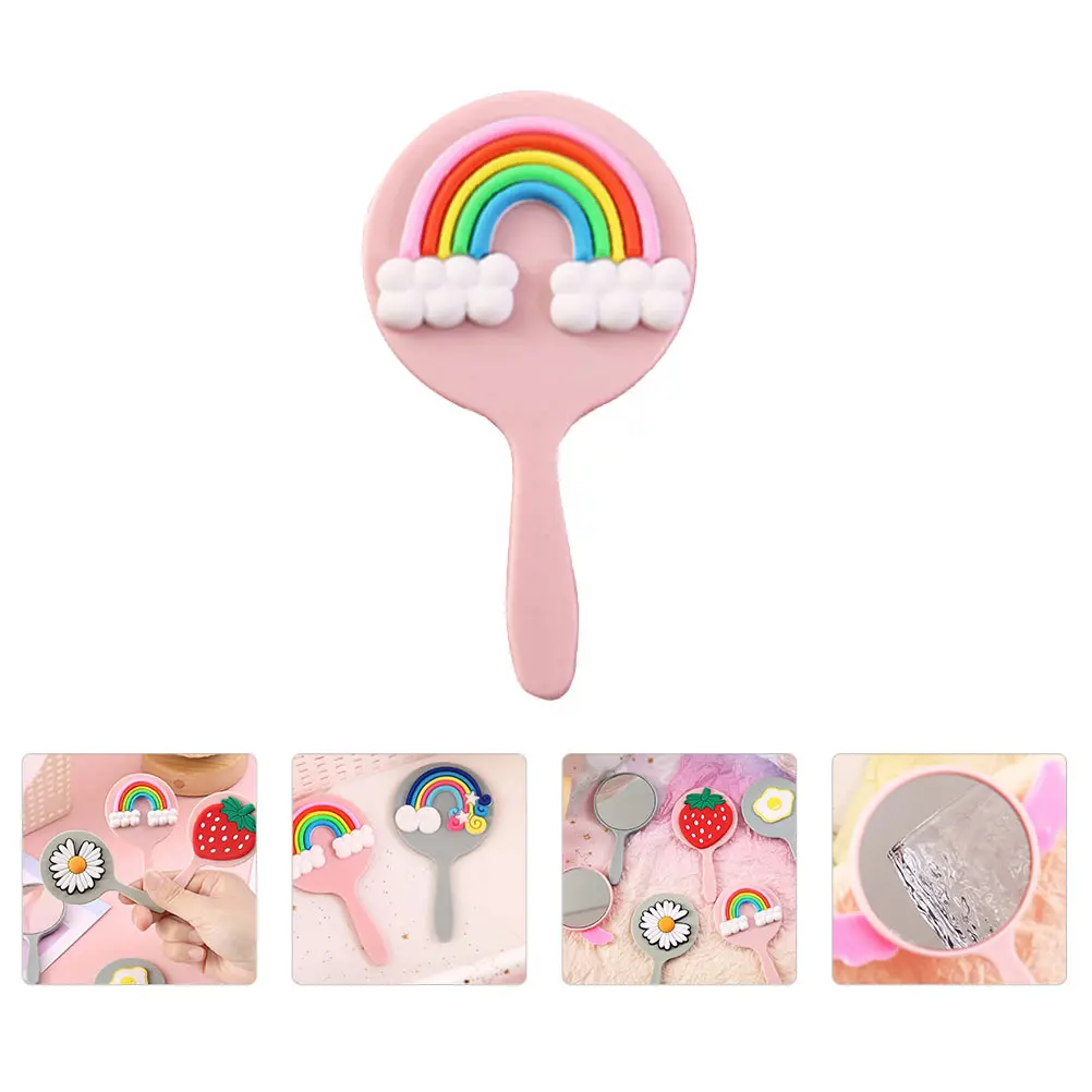 مرآة محمولة باليد للنساء، مرآة مكياج مدمجة أنيقة مع تصميم مريح، إكسسوارات تجميل للسفر #2