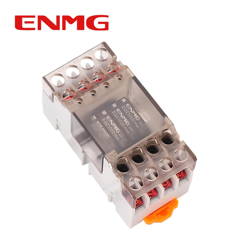 ENMG Compact Relay Module RT-E04SK-Wiring-Saving PLC Terminal, 4 Independent NO Contacts, 5 24VDC Extended Operational Longevity