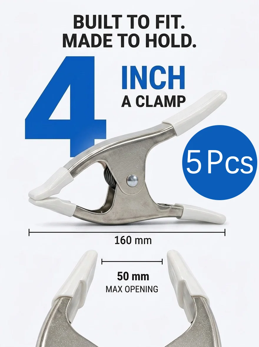A-Type Spring Clamp Woodworking Tool, Metal Quick Clamp with Non-Slip Handle, Strong-Grip Clamp for Woodworking and DIY Projects