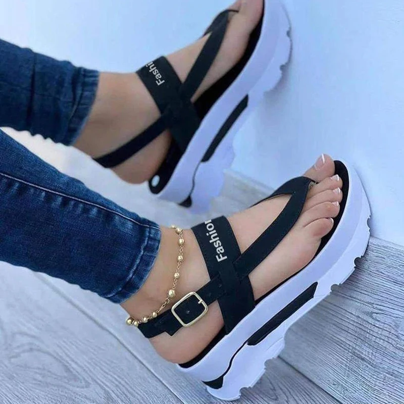 Women Sandals Low Platform Sandals With Heels Summer Shoes For Women Flip Flops Women's Shoes Heel Summer Sandals Female Elegant