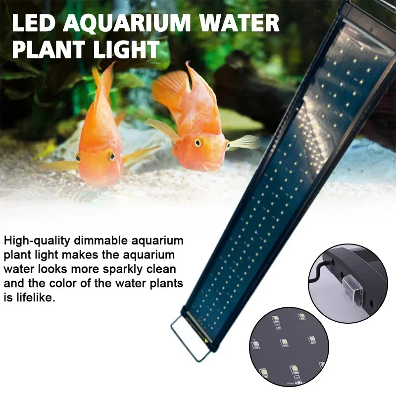 12W/16W Clip-on Lights Aquarium Accessories Blue White Lightings Fish Tank 48/76LEDS 3Row Lightings Aquarium Lamps