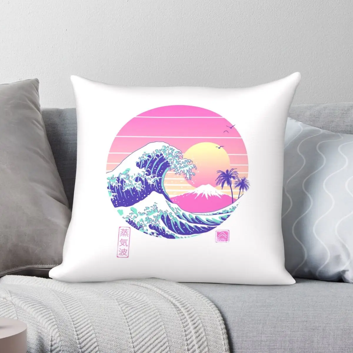 

The Great Vaporwave Square Pillowcase Polyester Linen Velvet Printed Zip Decor Pillow Case Sofa Cushion Cover Wholesale