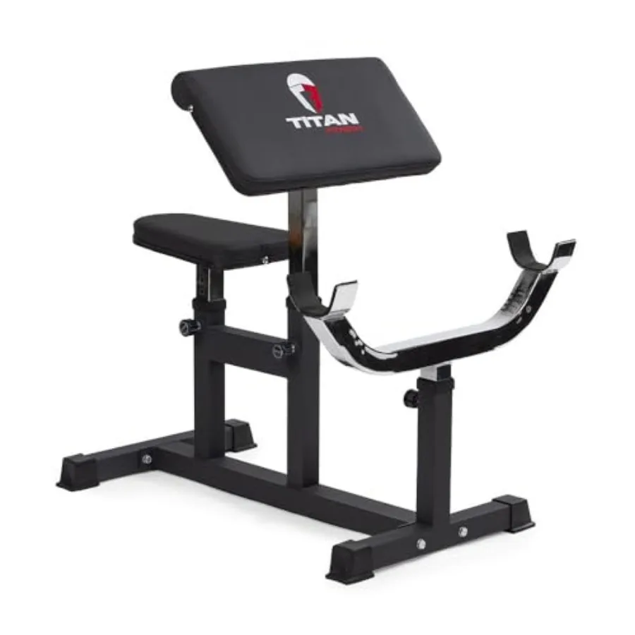 Estación de pesas ajustable Preacher Curl con capacidad de 250 LB para entrenamiento de gimnasia en casa sentado Características Asiento de banco ajustable y Ar