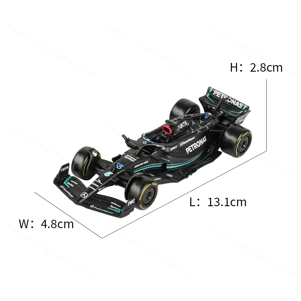 Bburago 1:43 Mercedes AMG 2023 W14 E Performance F1 coche de fórmula vehículos fundidos a presión juguetes de carreras de modelos coleccionables