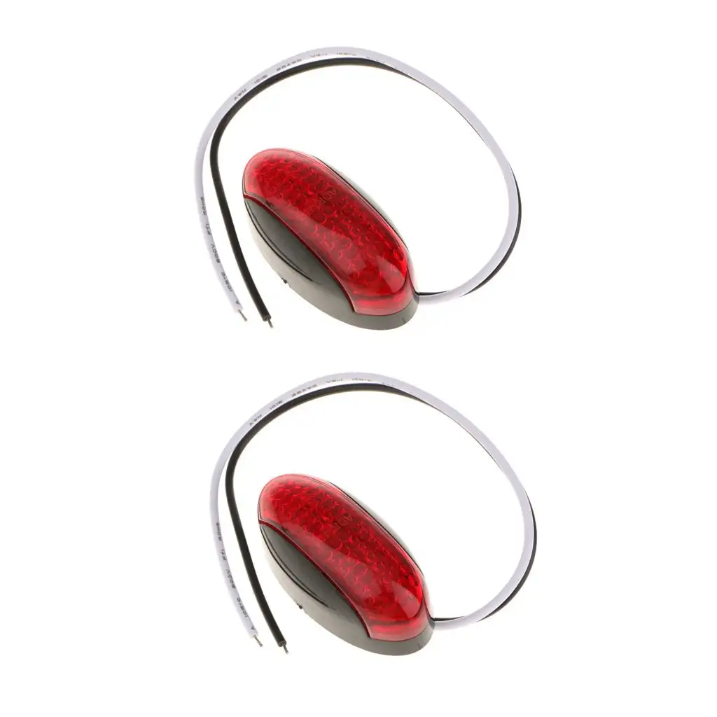 Baoblaze 2 Pieces LED Car Truck Side Lights Marker Turn Tail Lamp red