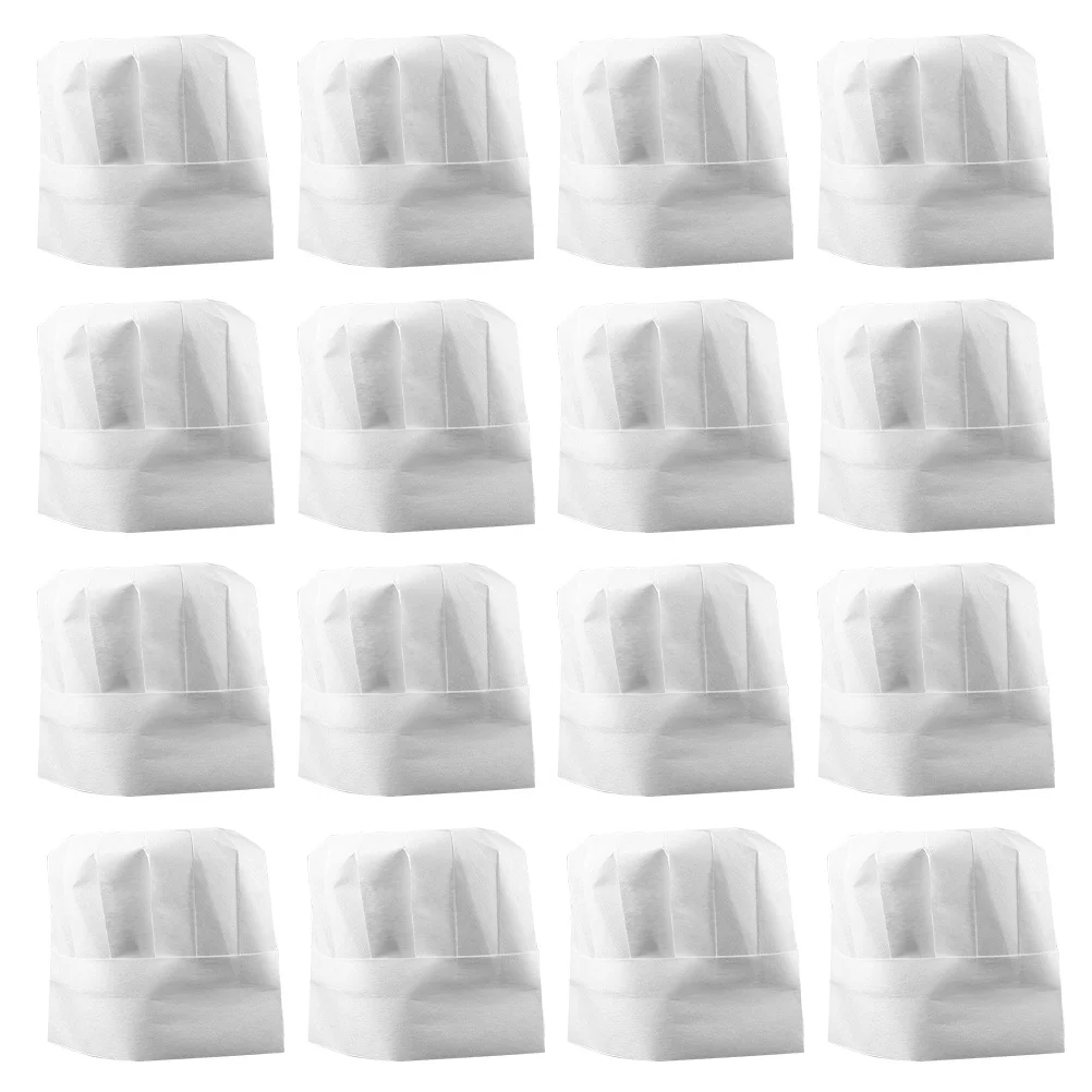 20 Stück Kochmützen, weiße Einweg-Backkappen aus Papier, kleine Kochmützen für Küchenpartys, Back-Sets, lustiges Anzieh-Set