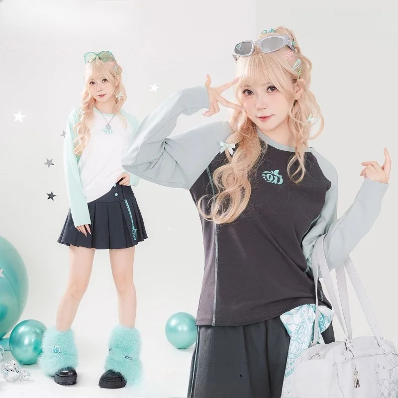 

Genuine Anime Cos Millennium Rock Candy Long Sleeve T-Shirt, Crew Neck Sleeve Contrast Top