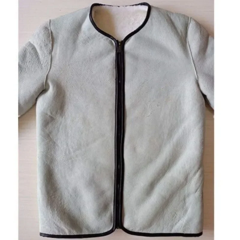 Integrated Fur and Leather Sheepskin Coat Genuine Leather Whole Leather Jacket Original Ecology Baseball Collar Unisex Parka