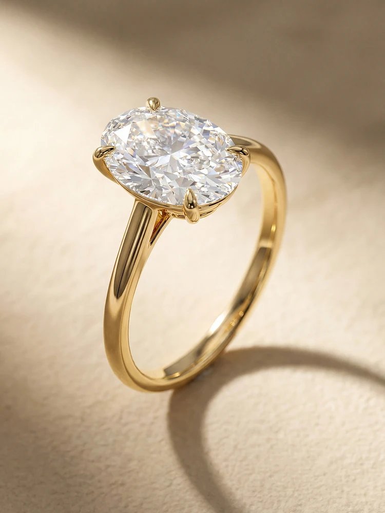Gorgeous Shiny 1-8CT Zircon Oval Stone Ring For Women 925 Sterling Silve Engagement Wedding Luxury High Quality Fine Jewelry