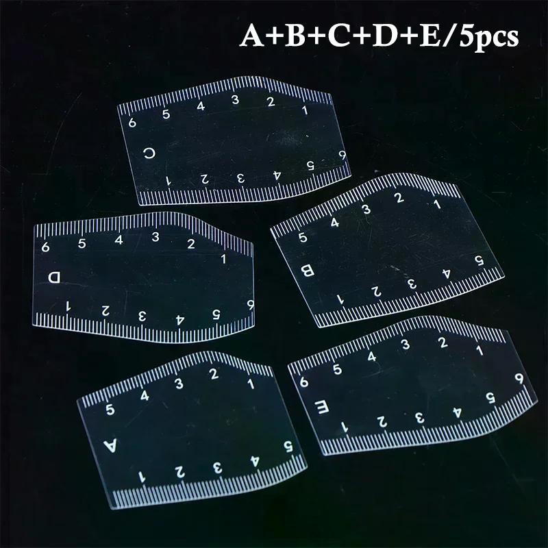 5 pezzi durevoli per modellare le sopracciglia, stencil per modellare le sopracciglia istantanee portatili, disegno per sopracciglia, righello regalo