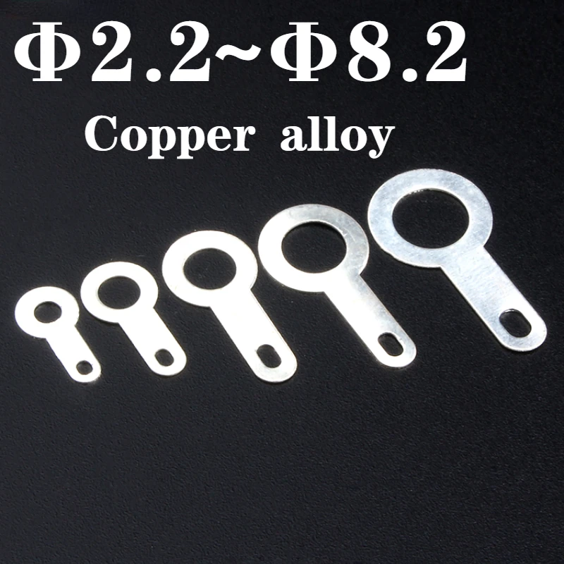 Copper Washer Single Head Welding Terminal M2.2 M2.7~M5.2 M6.2 M8.2 Welding Lug Electrical Wiring Connector Copper Soldering Ear
