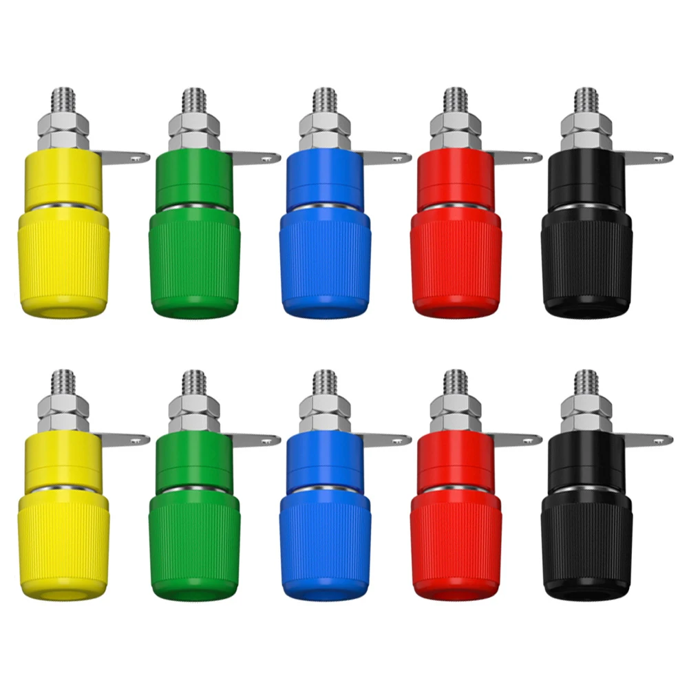 Secure and Reliable Connection 10PCS 4MM Banana Socket Binding Post Nut Connector Terminal for Electrical Testing