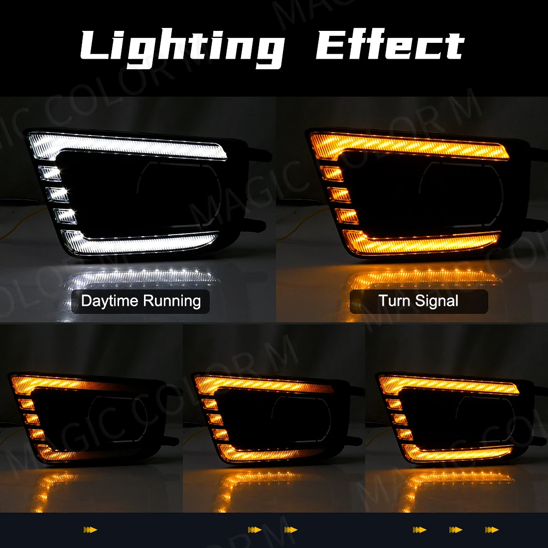 ไฟ LED DRL สำหรับ Toyota Tacoma 2012 2013 2014 2015ไฟตัดหมอกเวลากลางวันกันชนหน้า lampu Jalan สัญญาณไฟเลี้ยวสีขาวเหลือง12V