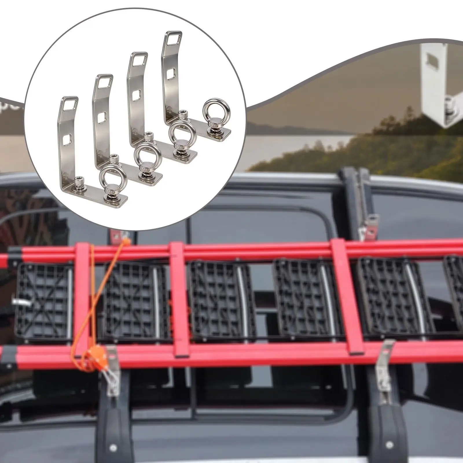 4 Pieces T Slot Roof Rack Stainless Steel Durability Premium Cargo Loads Stopper for Mountain Bikes Kayaks Ladders