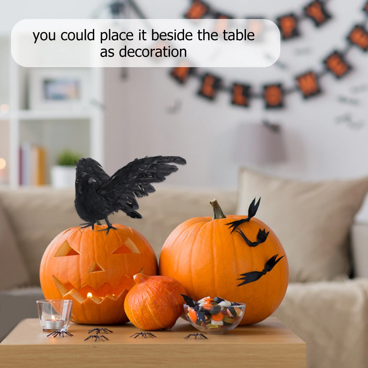 

Realistic Simulation Crow Decorative Halloween Prop Bird Toy 20cm Party Art Collection Gift
