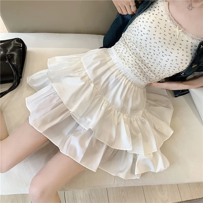 

White Short Cake Skirt Women's Summer New Ballet Princess Tutu Skirt Culottes Sweet and Sexy