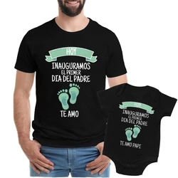 My First Father's Day Family Outfits Daddy Tshirt +Baby Romper 1st Father's Day Family Matching Outfit Fathers Day Clothing