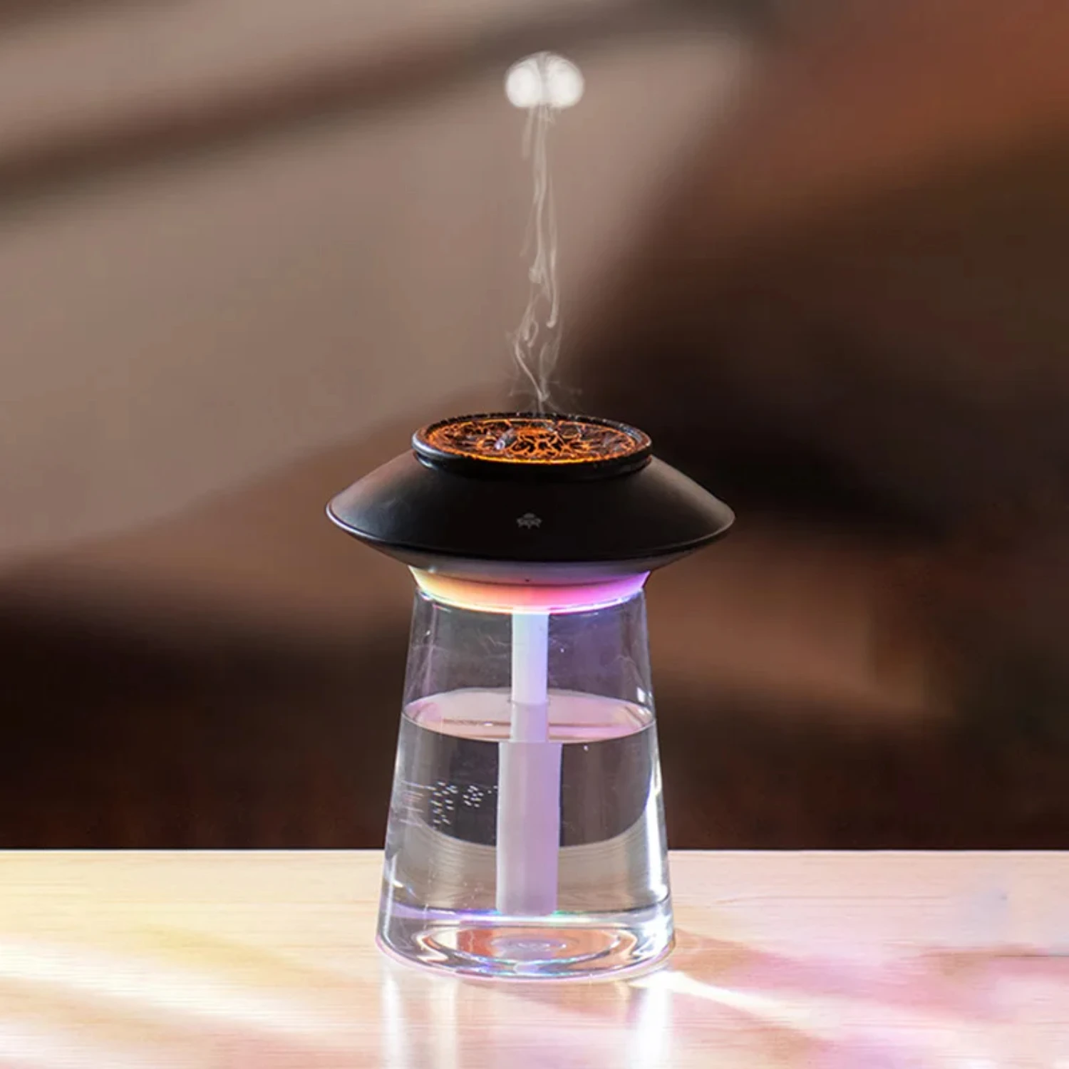 Humidificador de aire de medusas simuladas, humidificador difusor de agua ultrasónico con batería de 1200mAh y carga USB