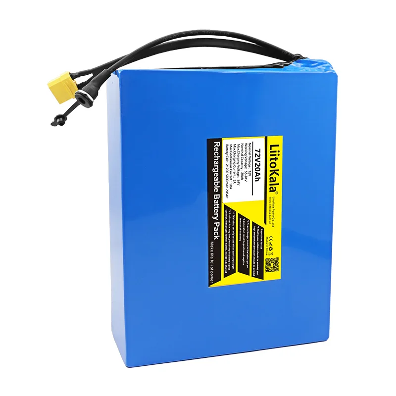 LiitoKala-Bateria de lítio para bicicleta elétrica, scooter, motocicleta, bateria de alta potência BMS, 5A carregador, 20S4P, 84V, 72V, 20Ah, 21700